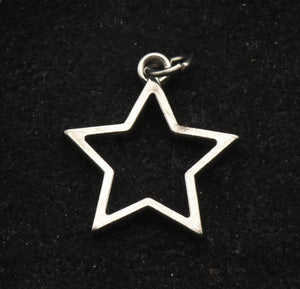 Vintage Silver Tone Metal Star Charm