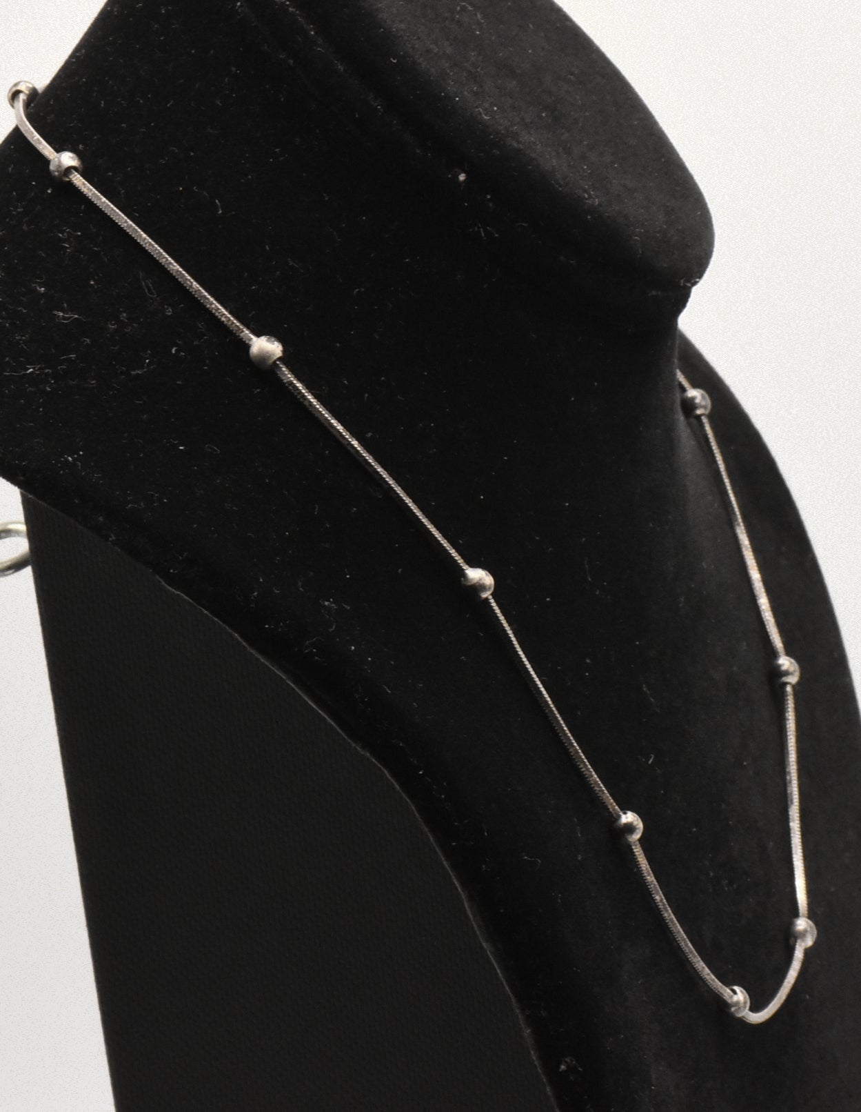 Vintage Italian Sterling Silver Saturn Chain Necklace - 18"