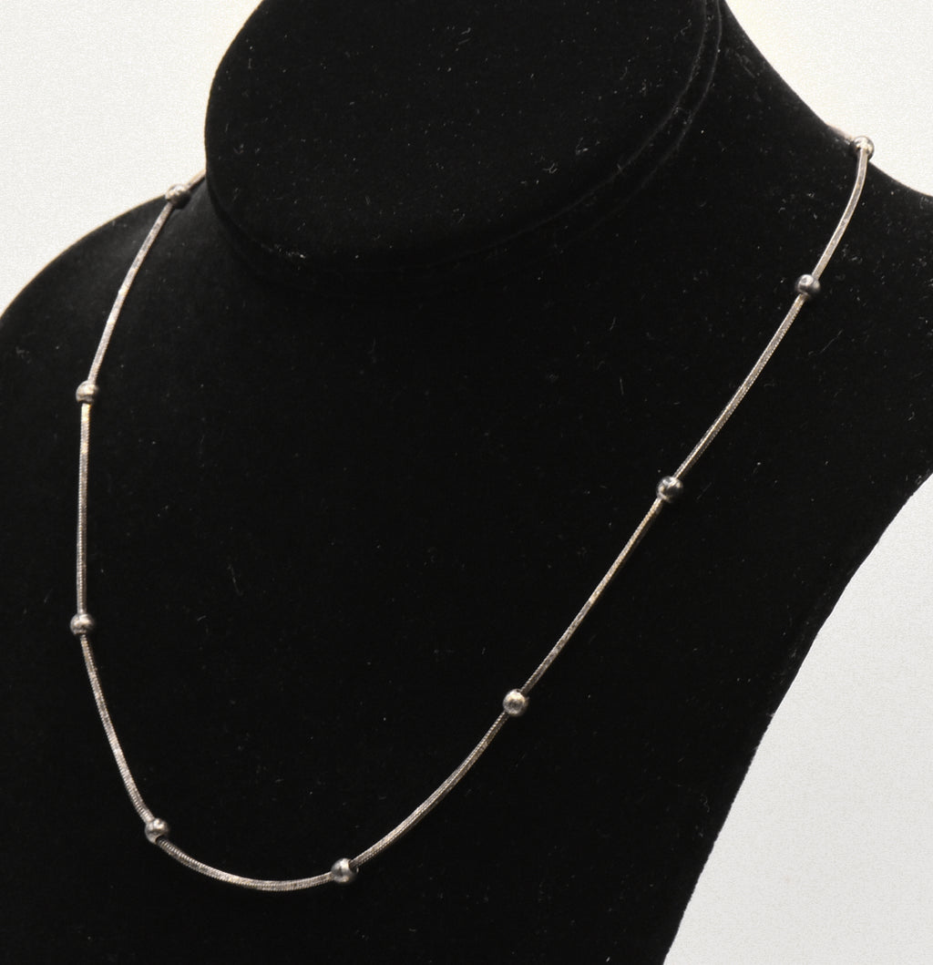 Vintage Italian Sterling Silver Saturn Chain Necklace - 18"