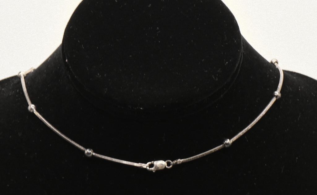 Vintage Italian Sterling Silver Saturn Chain Necklace - 18"