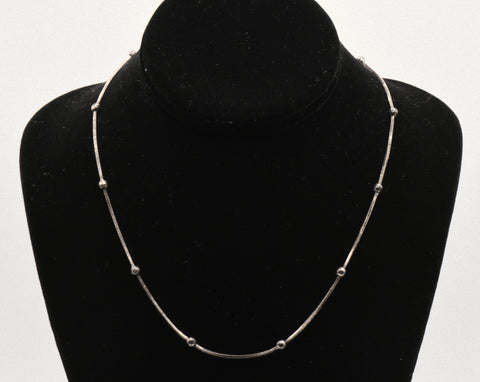 Vintage Italian Sterling Silver Saturn Chain Necklace - 18"