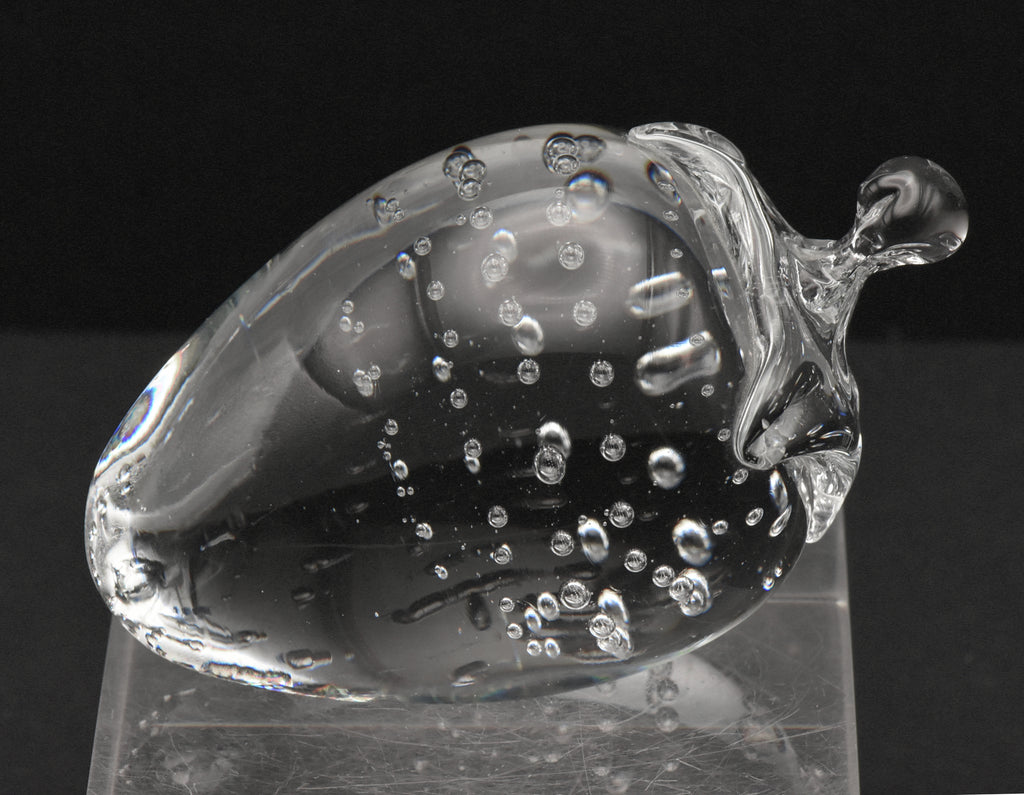 Vintage Crystal Strawberry Paperweight