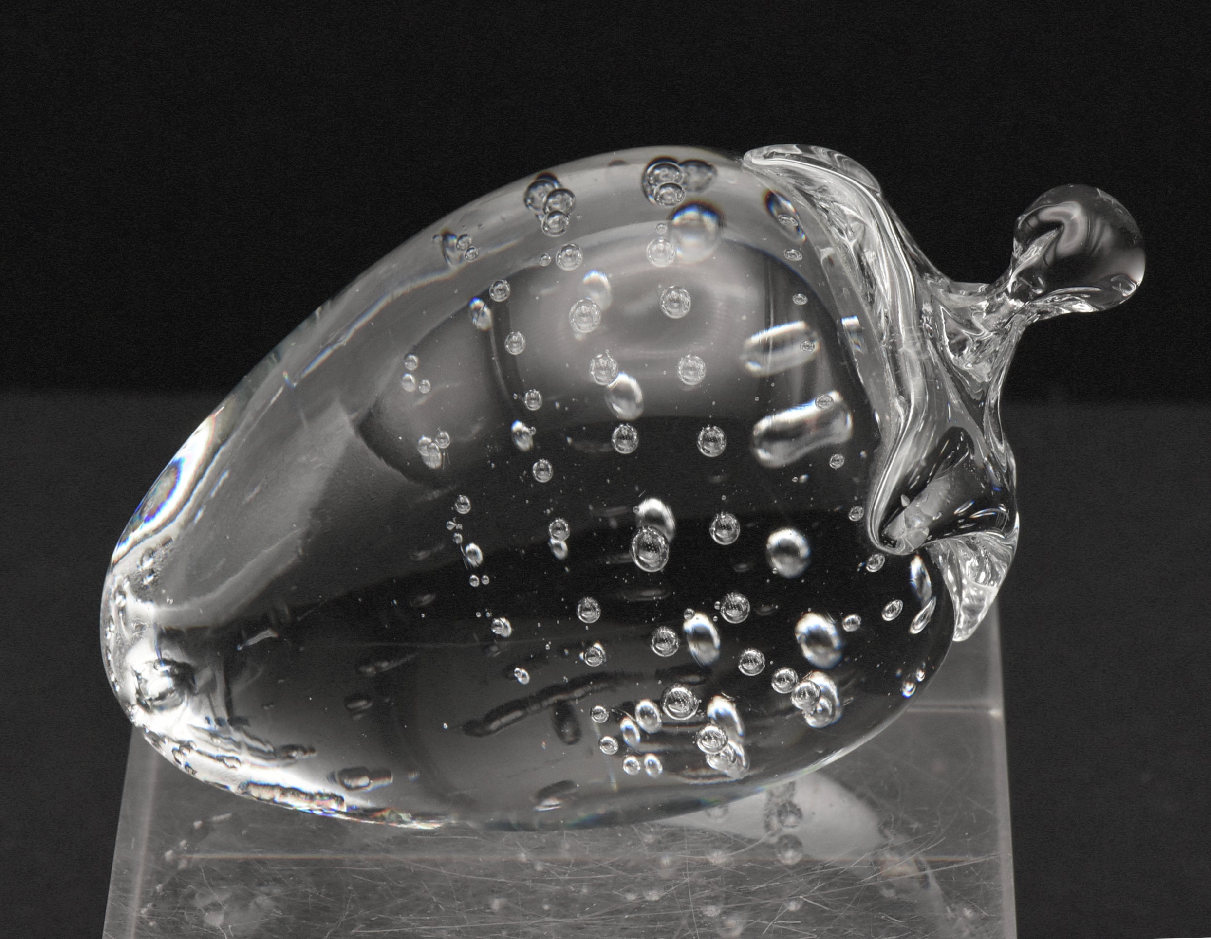 Vintage Crystal Strawberry Paperweight