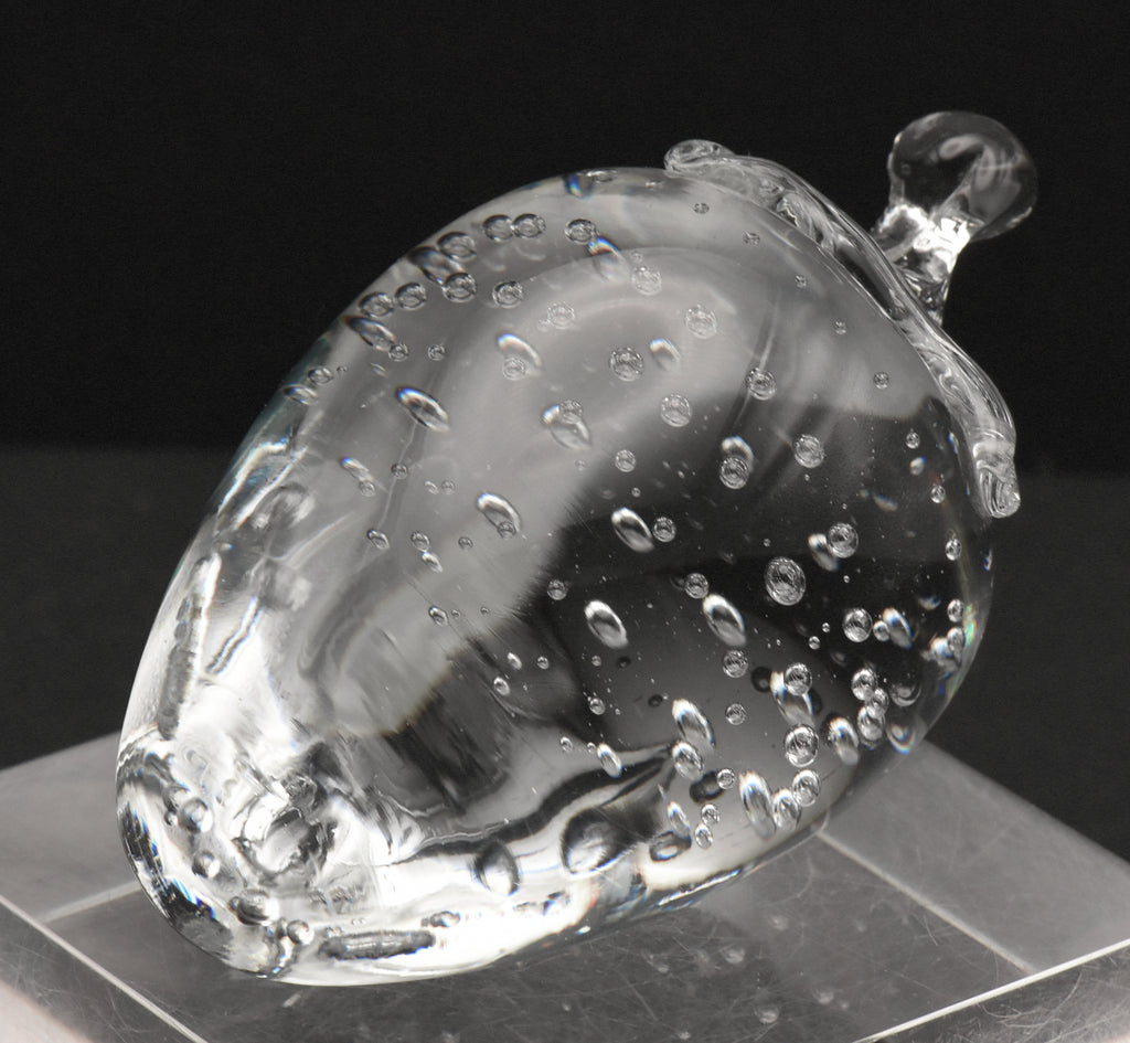 Vintage Crystal Strawberry Paperweight