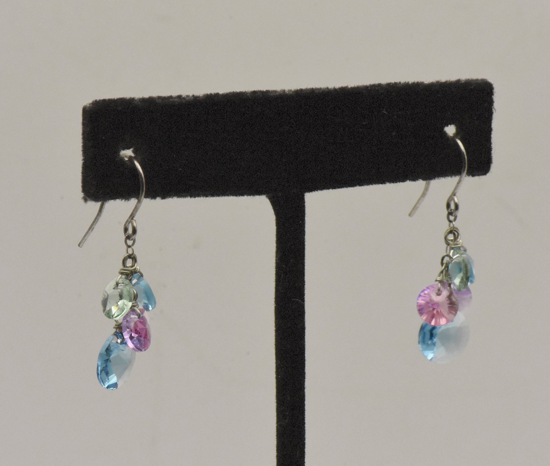 Crystallized Swarovski Color Sterling Silver Dangle Earrings