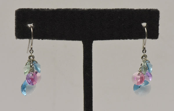 Crystallized Swarovski Color Sterling Silver Dangle Earrings