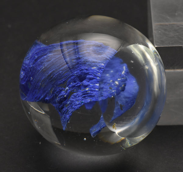 Vintage Blue Swirl Glass Paperweight