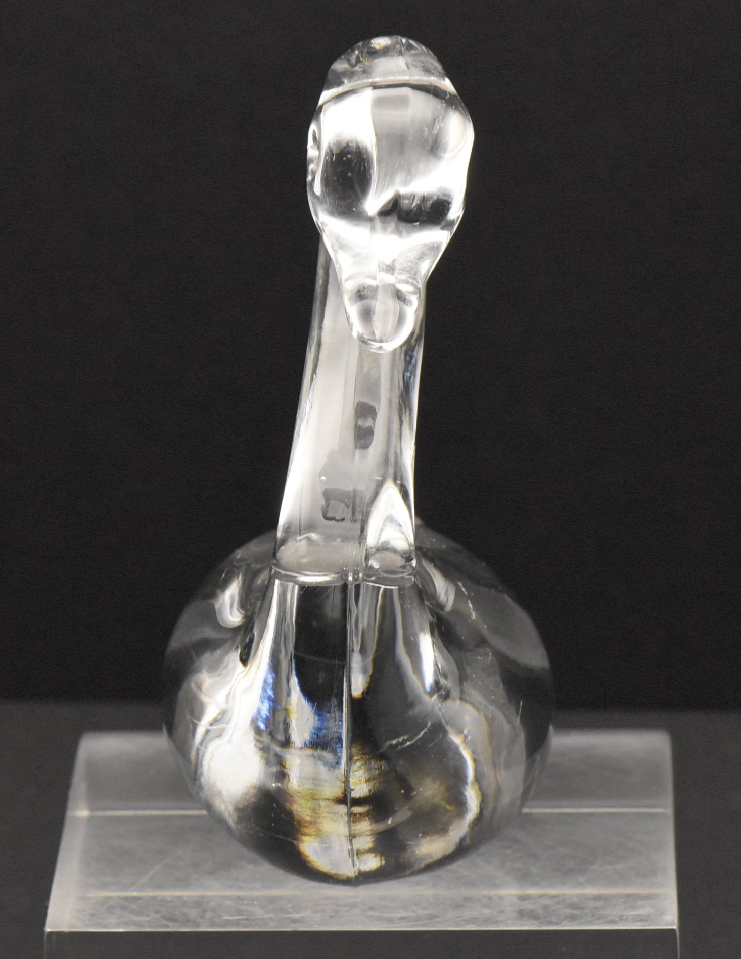 Vintage Colorless Glass Swan Figurine