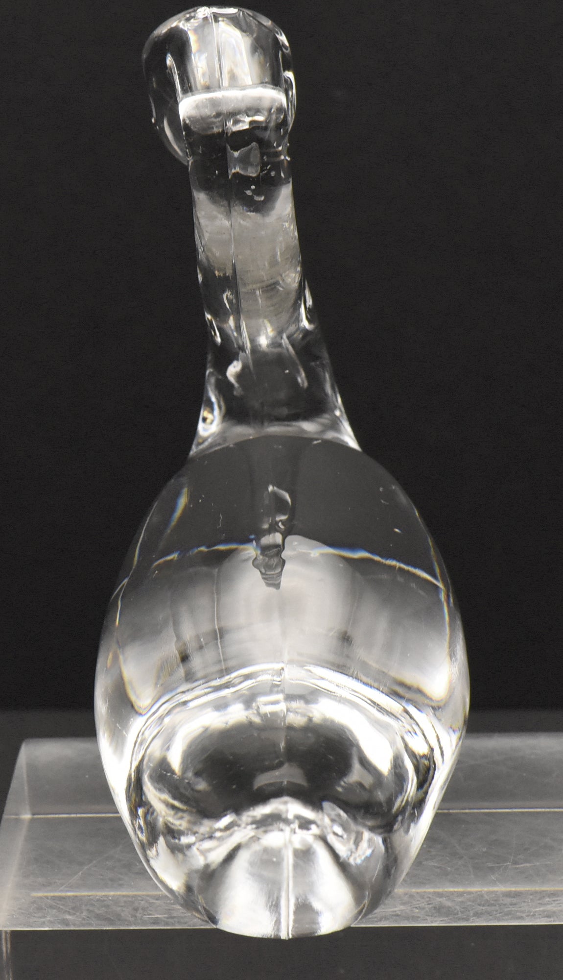 Vintage Colorless Glass Swan Figurine