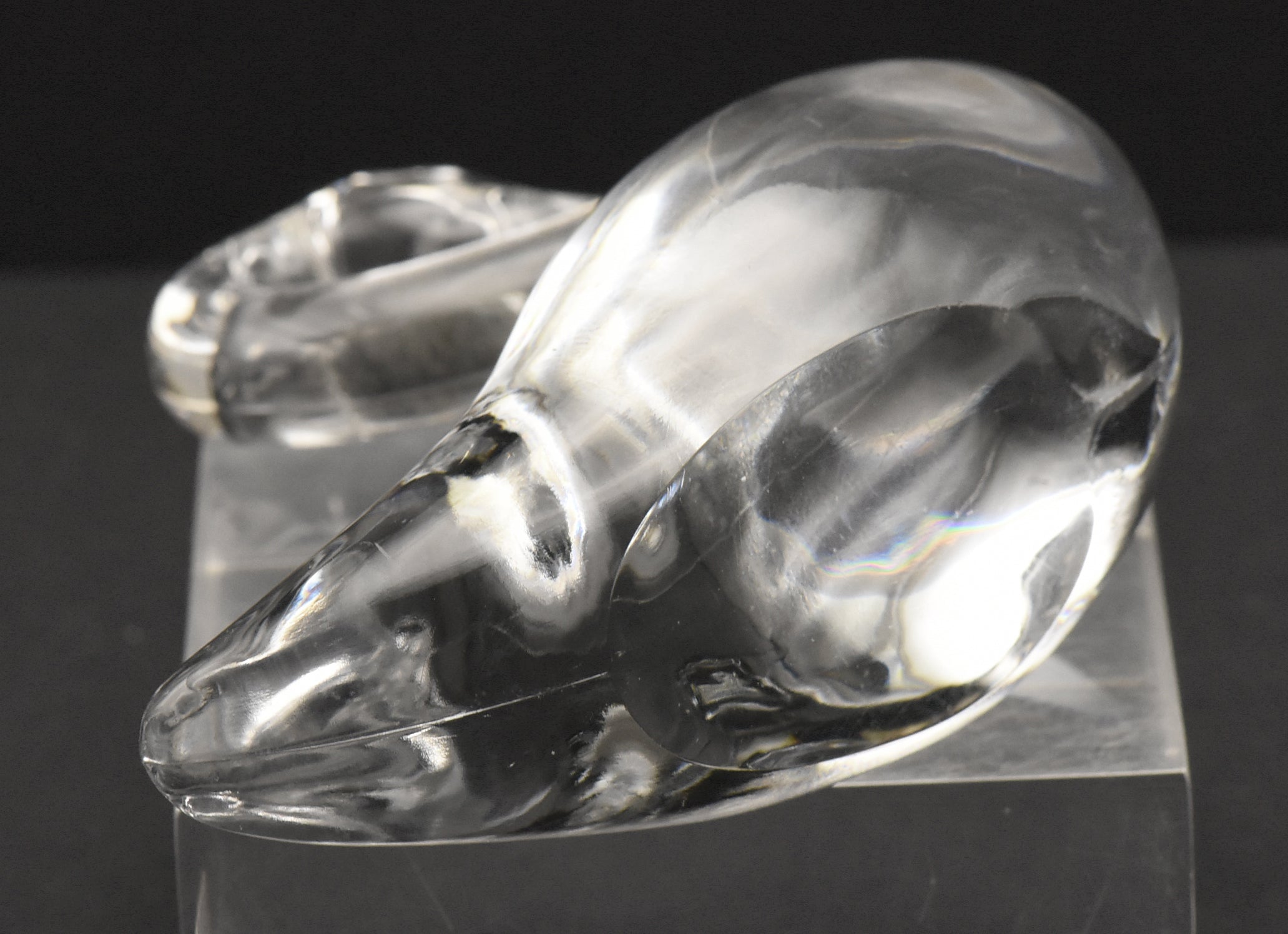 Vintage Colorless Glass Swan Figurine