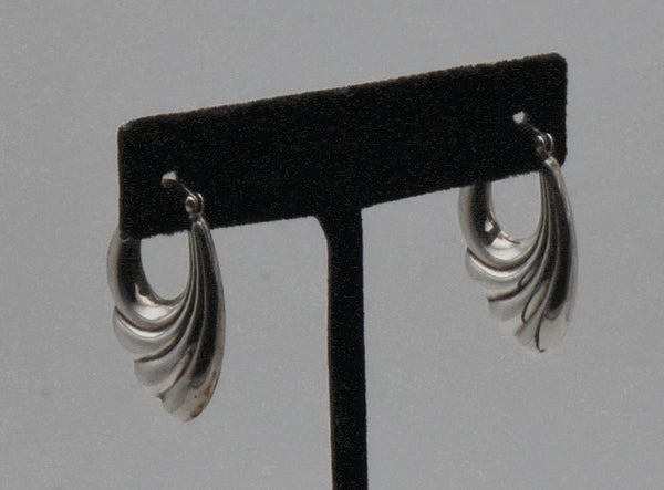 Vintage Sterling Silver Swept Wing Door Knocker Earrings