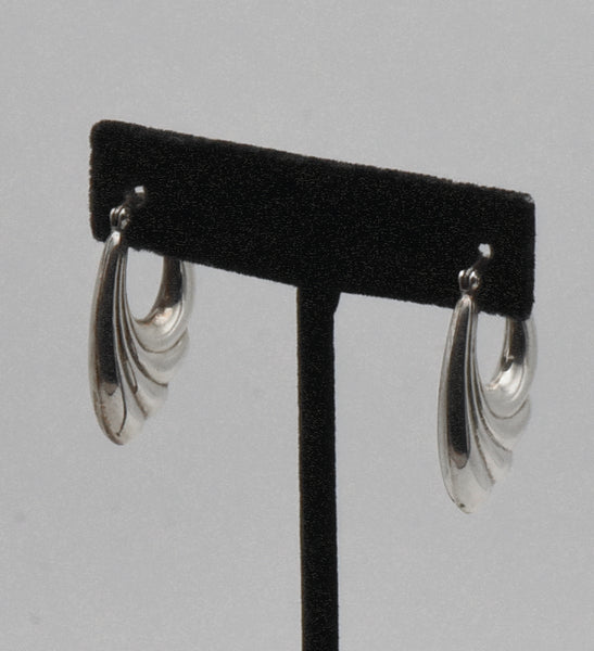 Vintage Sterling Silver Swept Wing Door Knocker Earrings