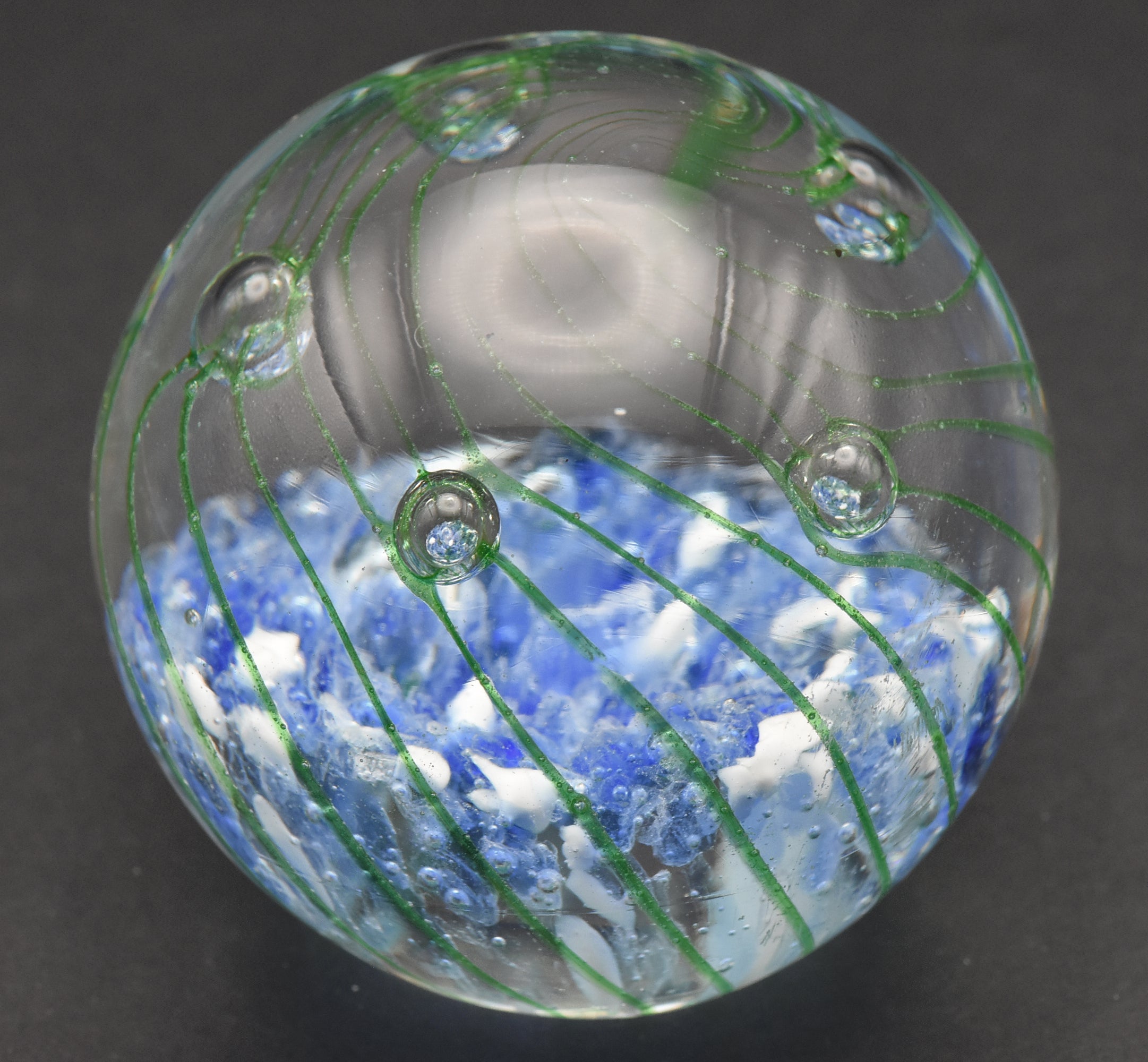Vintage Blue and Green Glass Paperweight