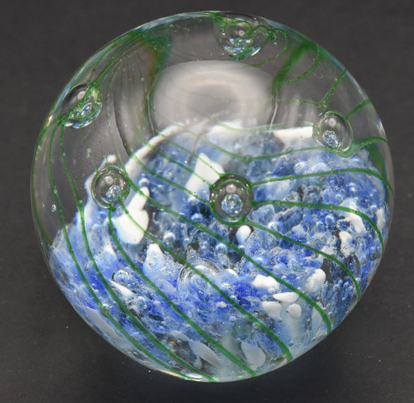 Vintage Blue and Green Glass Paperweight
