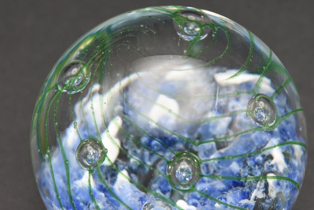 Vintage Blue and Green Glass Paperweight