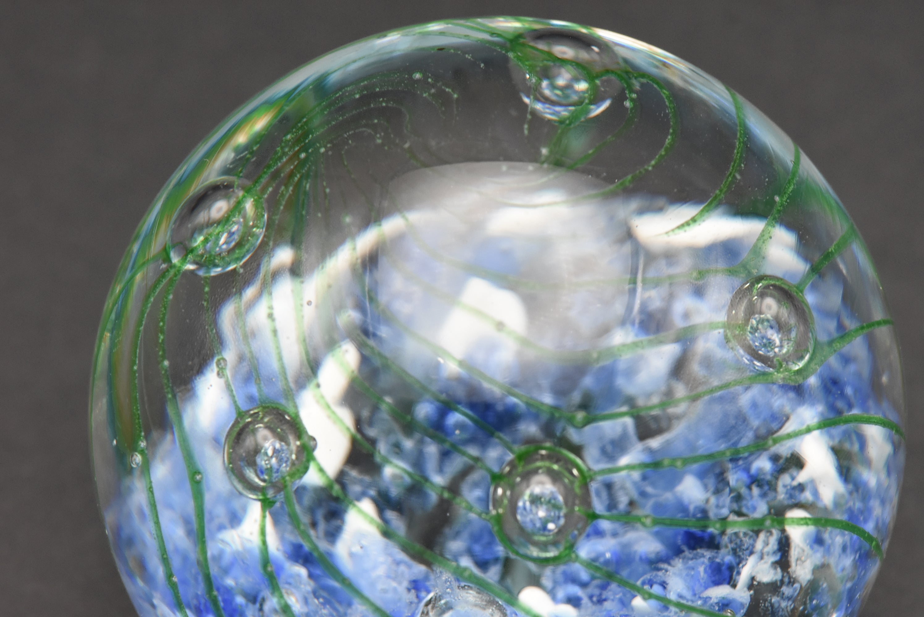 Vintage Blue and Green Glass Paperweight