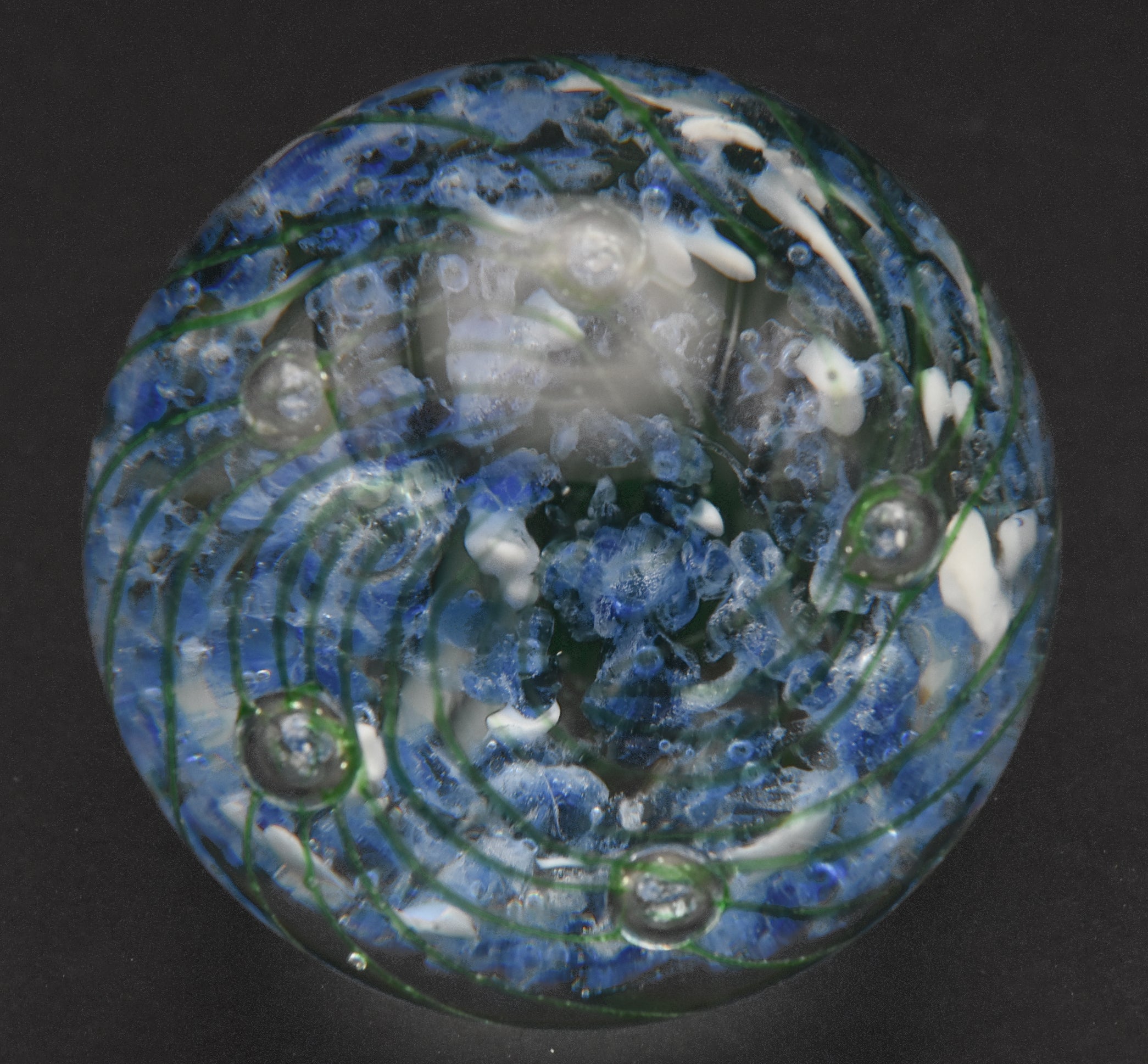 Vintage Blue and Green Glass Paperweight
