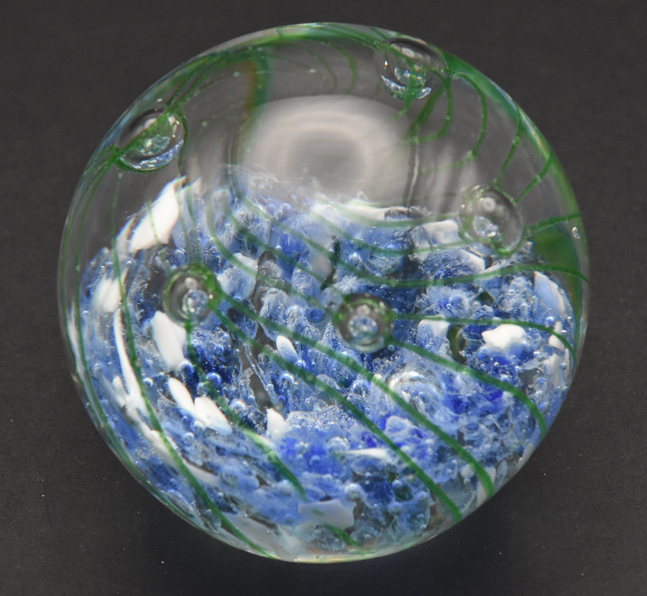Vintage Blue and Green Glass Paperweight