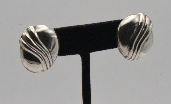 Vintage Sterling Silver Modern Design Earrings