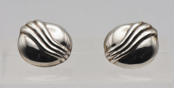 Vintage Sterling Silver Modern Design Earrings