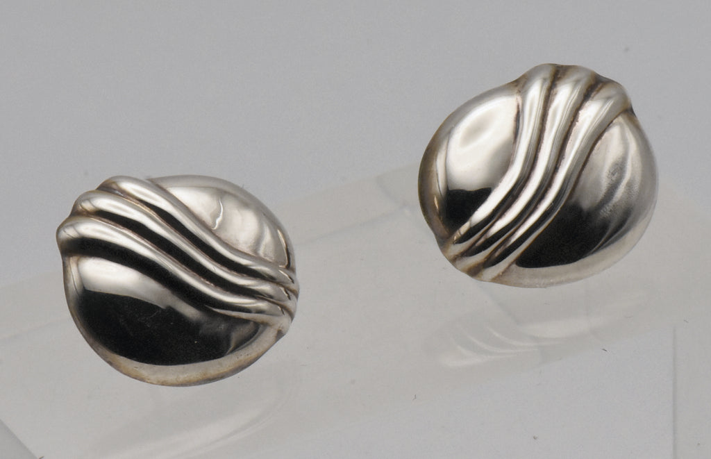 Vintage Sterling Silver Modern Design Earrings