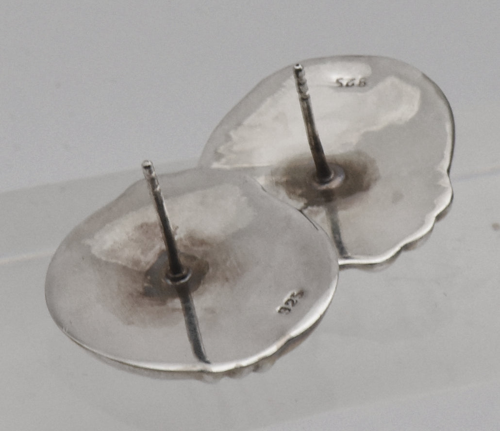 Vintage Sterling Silver Modern Design Earrings