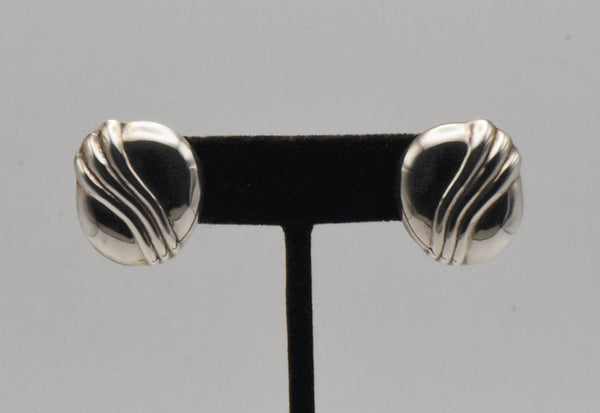 Vintage Sterling Silver Modern Design Earrings