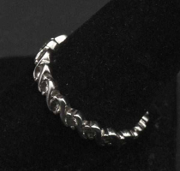 Vintage Sterling Silver Rhinestone Infinity Band - Size 9.25