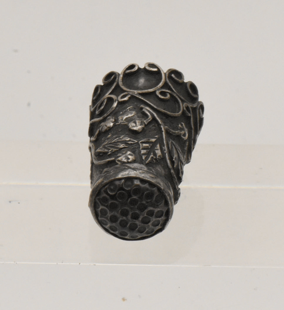 Vintage Sterling Silver Ornate Thimble