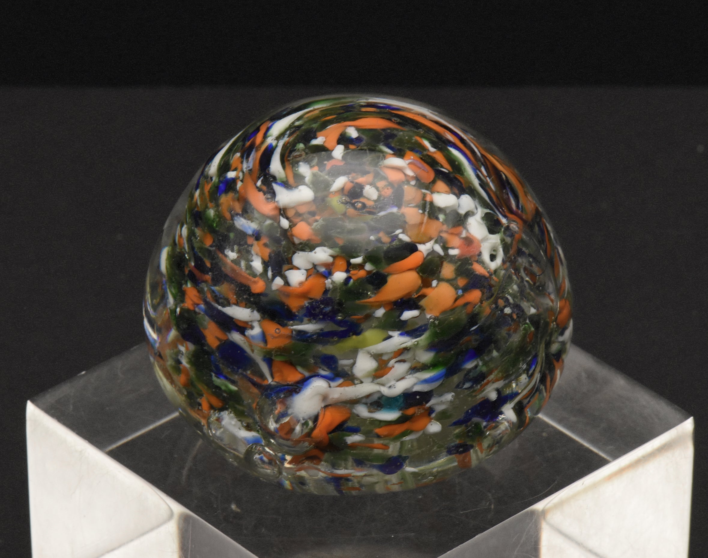 Vintage Handmade Glass Colorful "Confetti" Paperweight