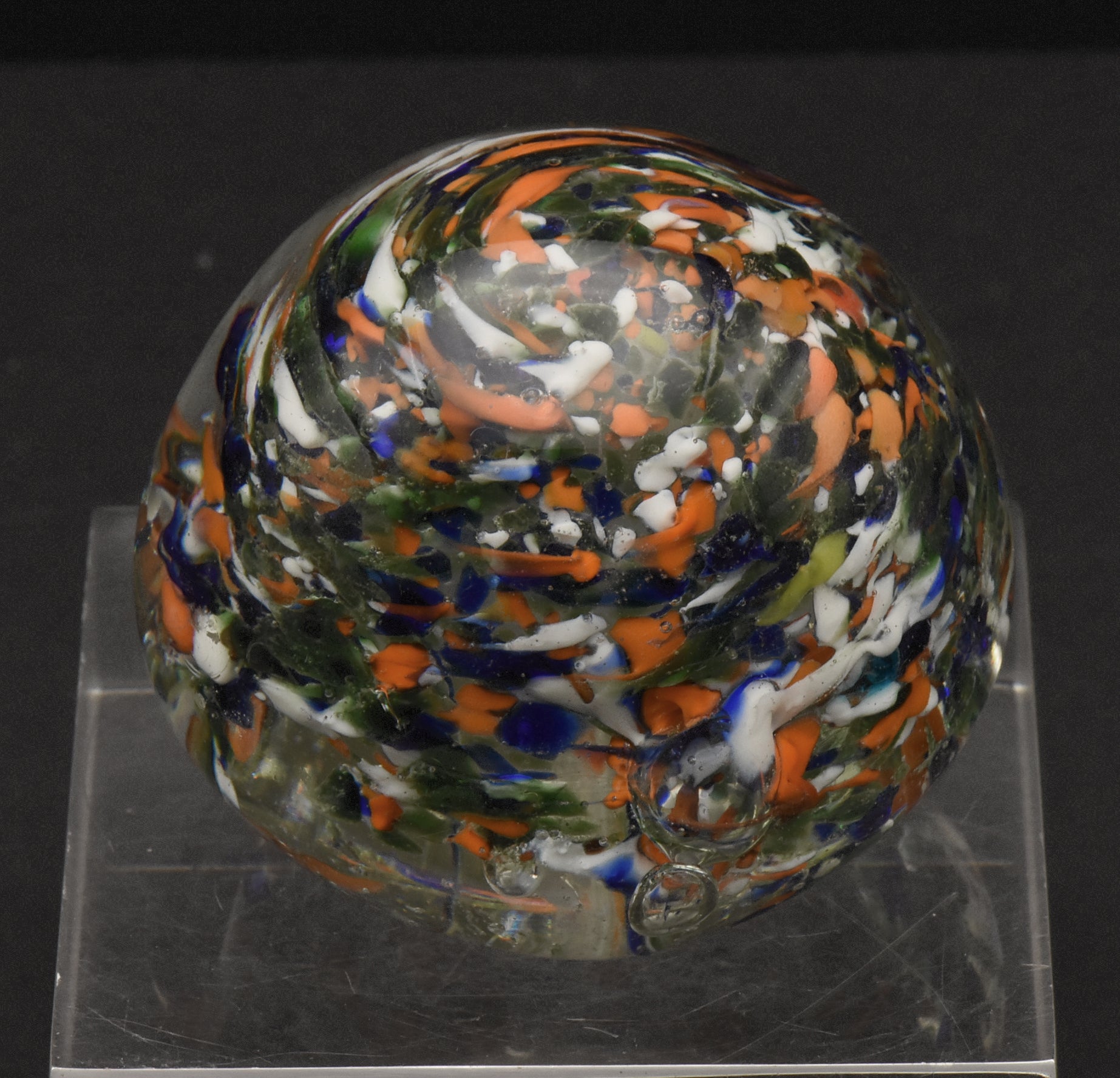 Vintage Handmade Glass Colorful "Confetti" Paperweight