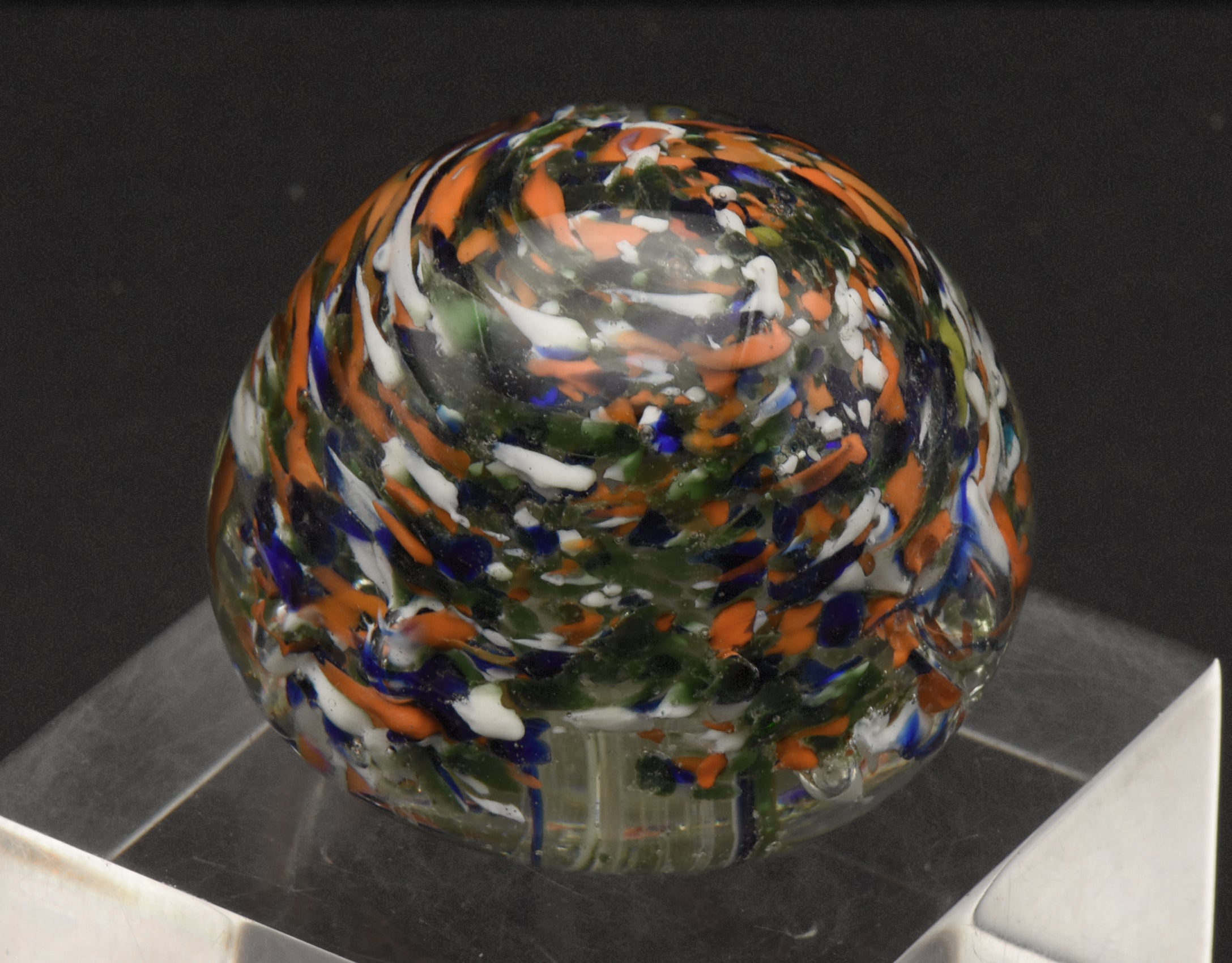 Vintage Handmade Glass Colorful "Confetti" Paperweight