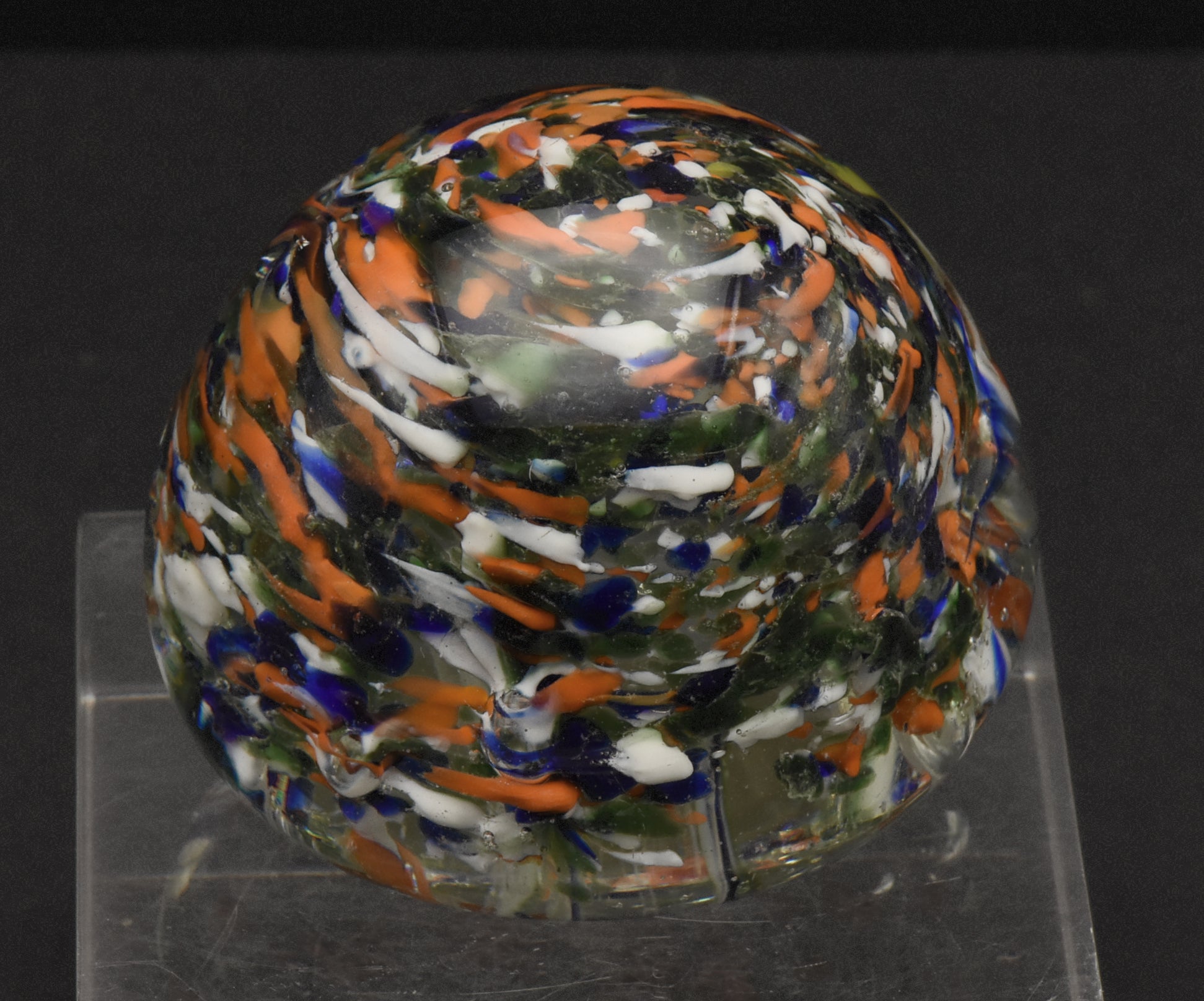 Vintage Handmade Glass Colorful "Confetti" Paperweight