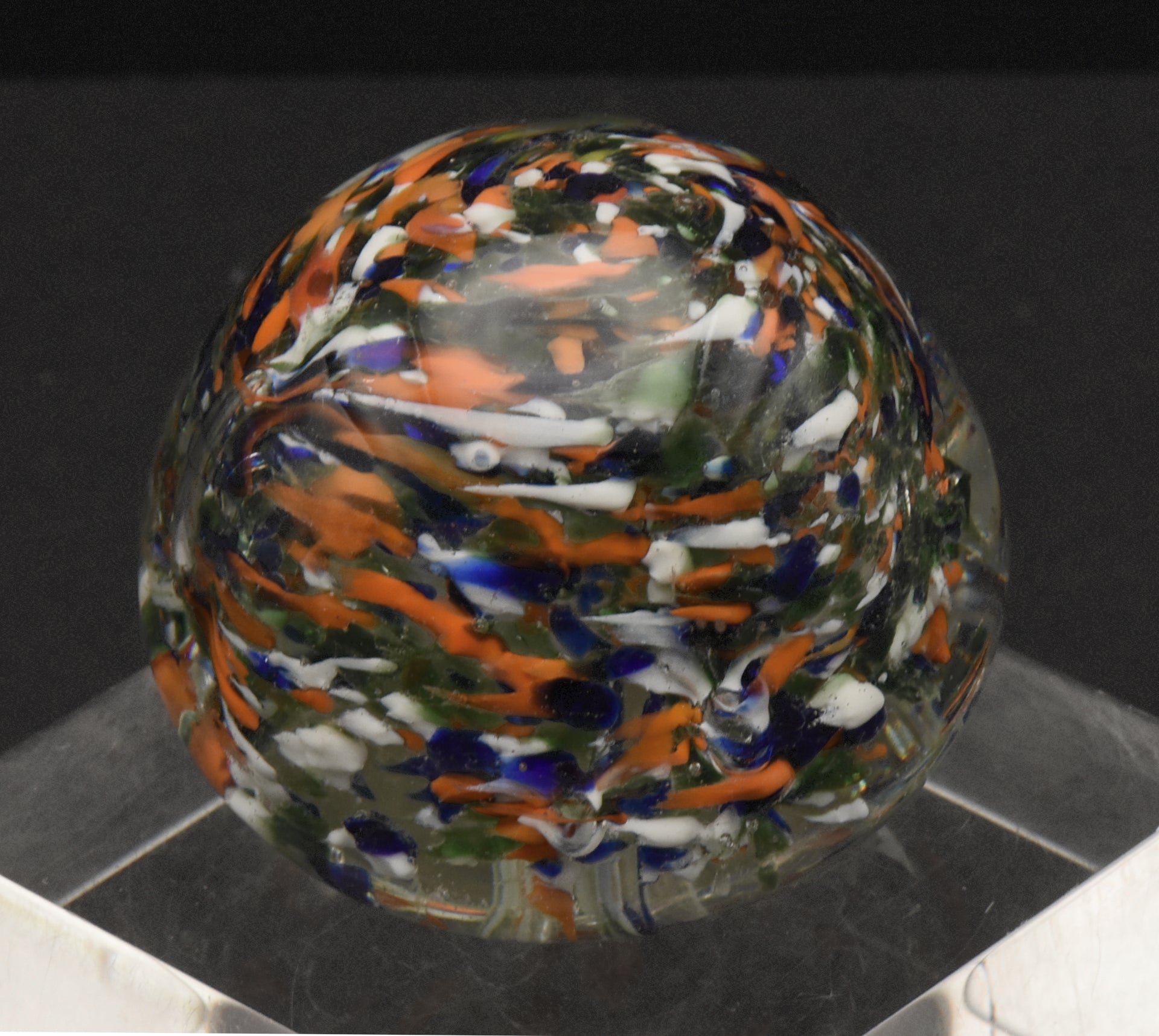 Vintage Handmade Glass Colorful "Confetti" Paperweight
