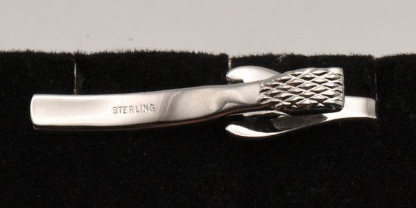 Vintage Sterling Silver Monogrammed Tie Clip