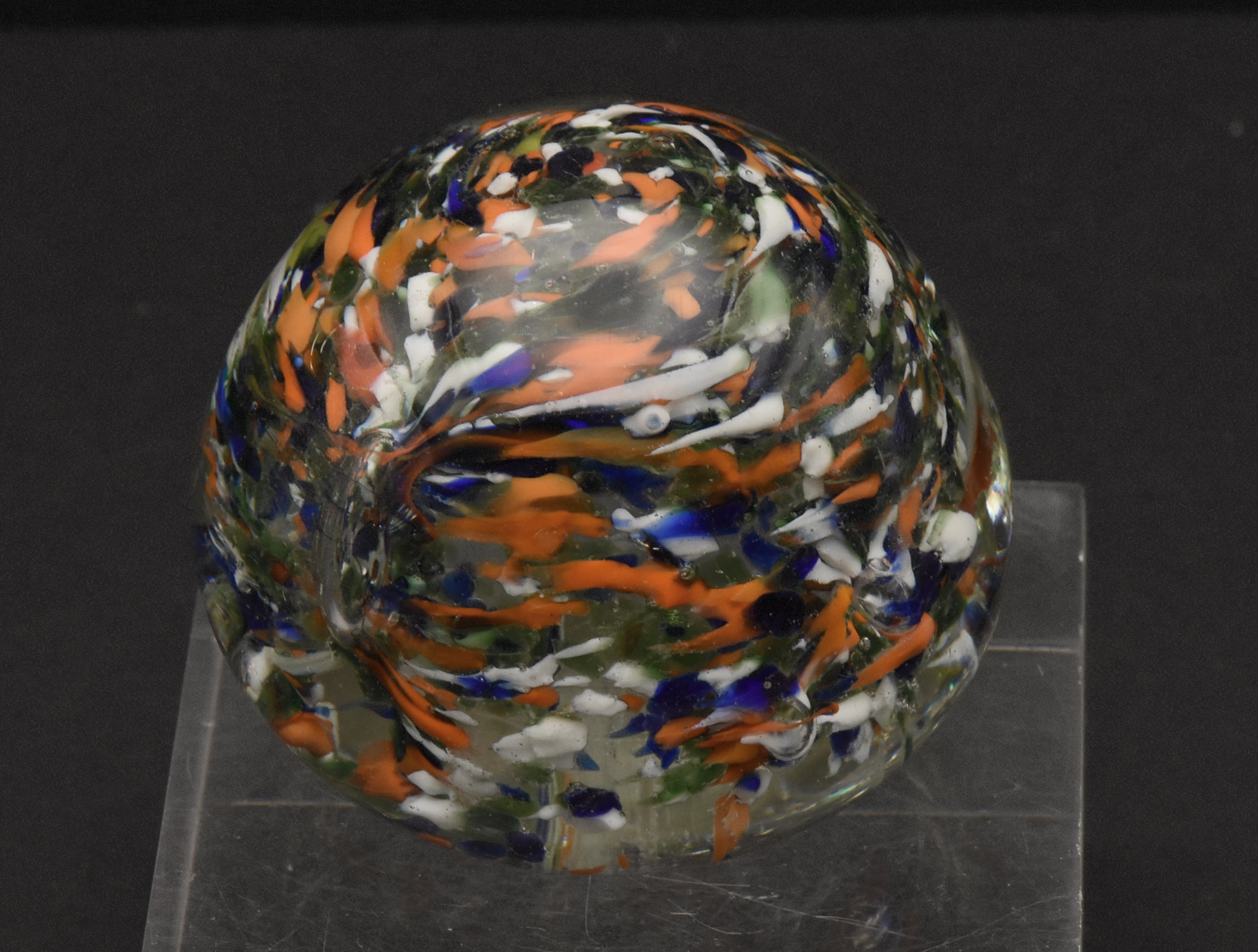 Vintage Handmade Glass Colorful "Confetti" Paperweight