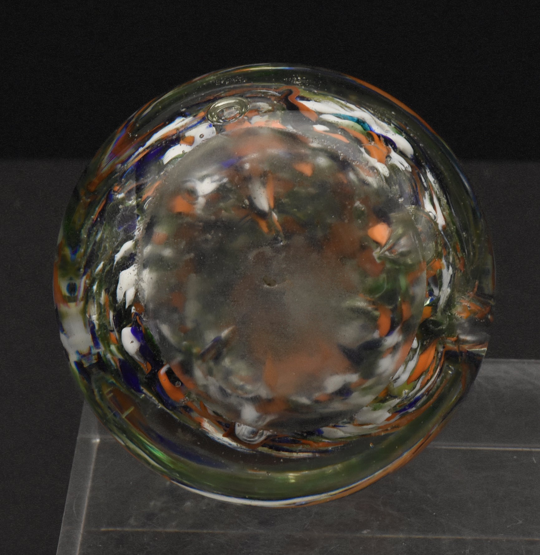 Vintage Handmade Glass Colorful "Confetti" Paperweight