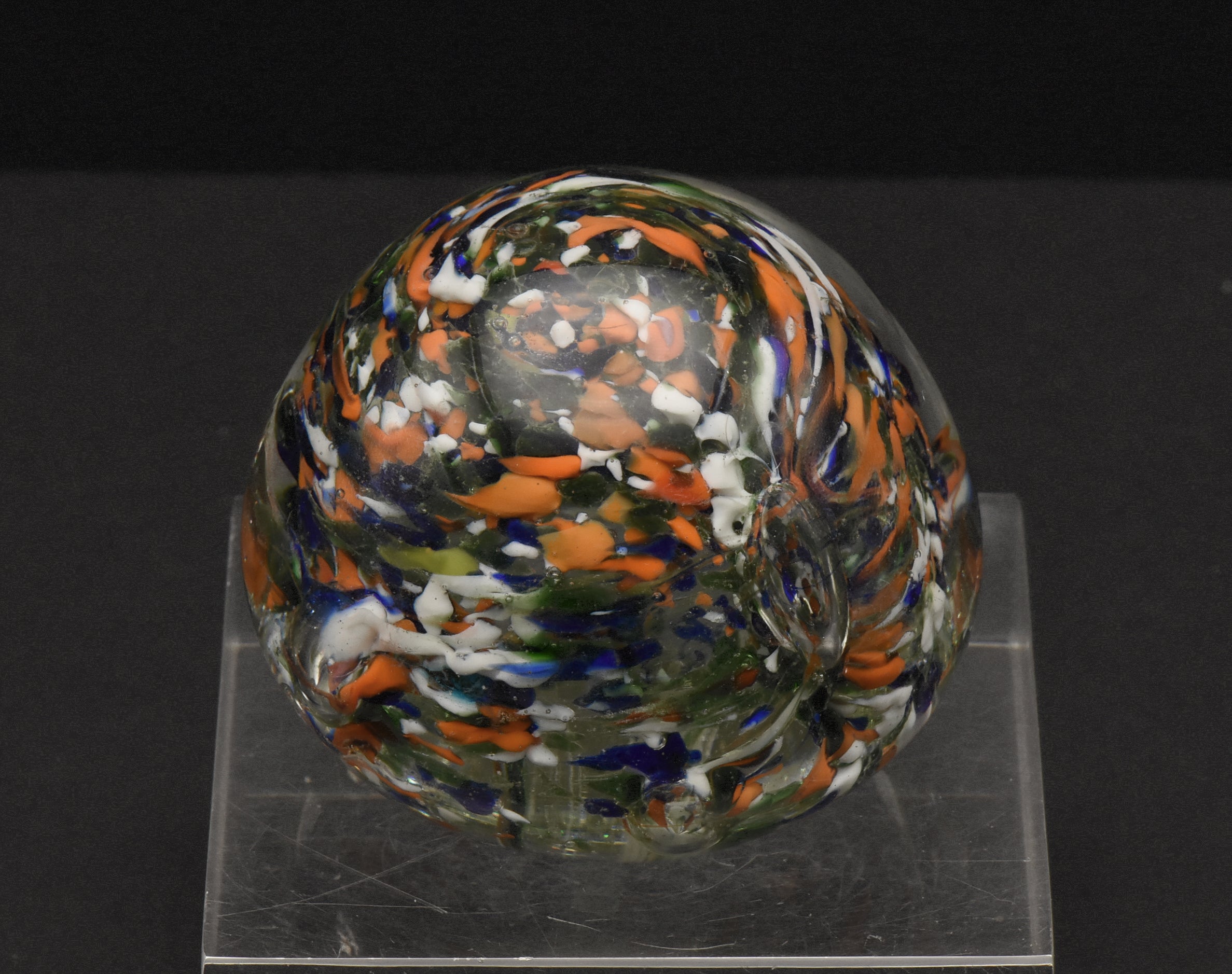Vintage Handmade Glass Colorful "Confetti" Paperweight