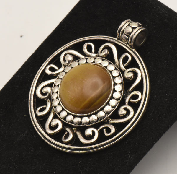 Vinage Honey Tiger's Eye Cabochon Pendant