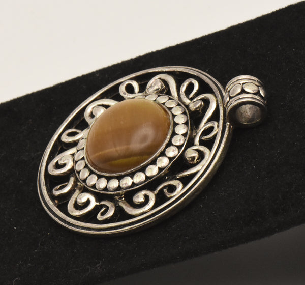 Vinage Honey Tiger's Eye Cabochon Pendant