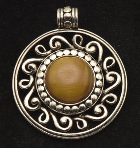 Vinage Honey Tiger's Eye Cabochon Pendant