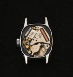 Timex - Vintage Silver Tone Metal Analog Quartz Movement Watch Face - MISSING BACK