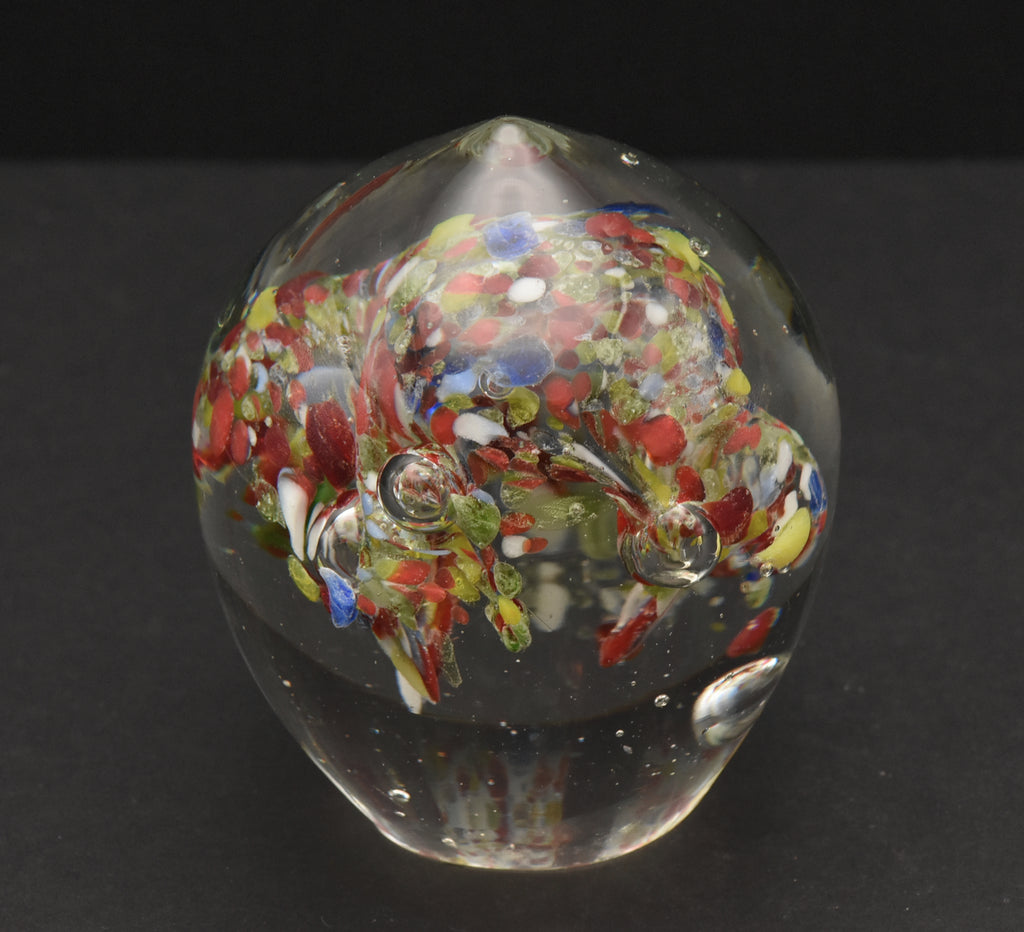 Vintage Handmade Glass Colorful "Confetti" Paperweight