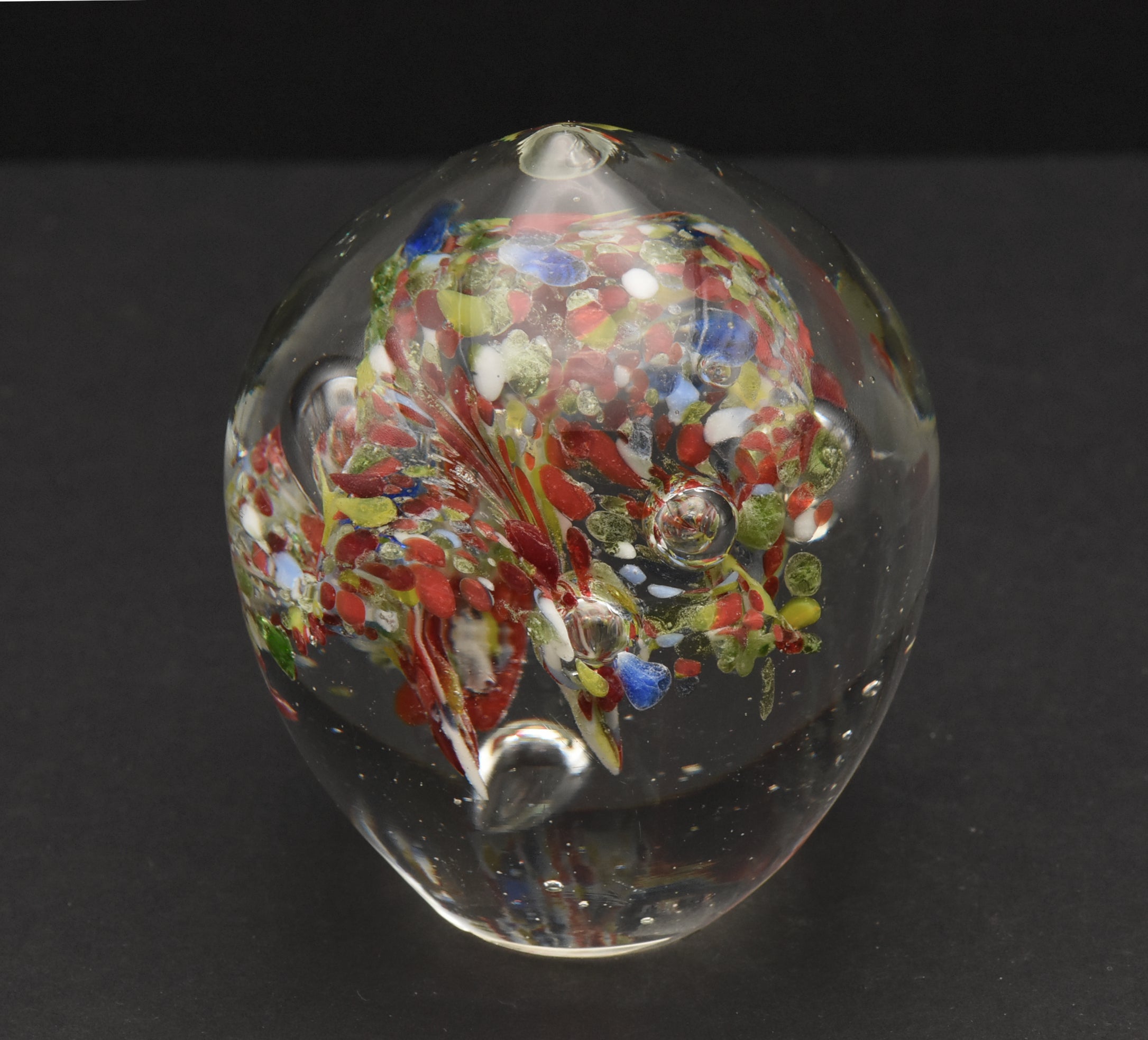 Vintage Handmade Glass Colorful "Confetti" Paperweight