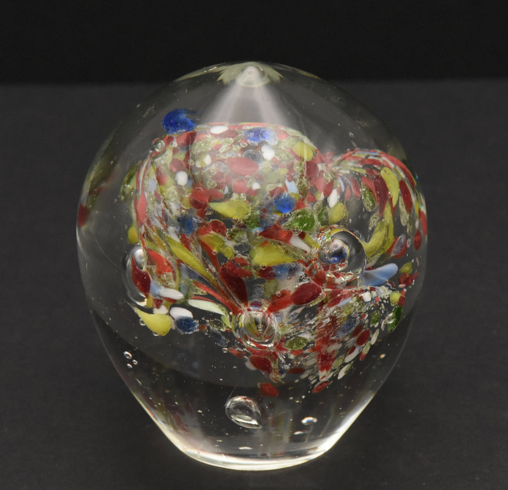 Vintage Handmade Glass Colorful "Confetti" Paperweight