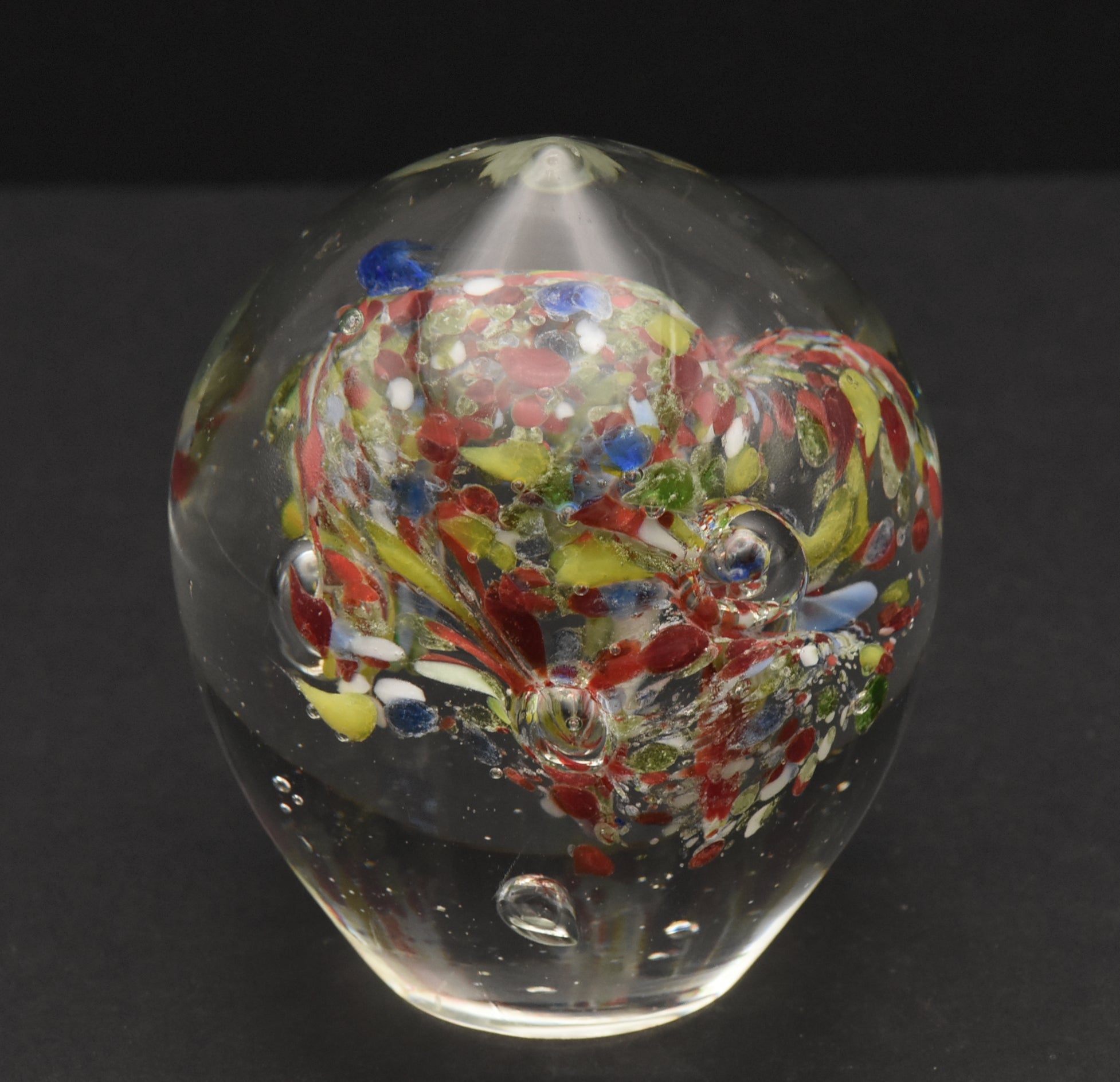 Vintage Handmade Glass Colorful "Confetti" Paperweight