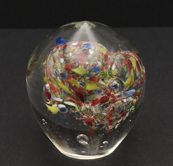 Vintage Handmade Glass Colorful "Confetti" Paperweight