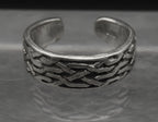 Vintage Sterling Silver Celtic Knot Open Shank Adjustable Toe Ring - Size 3.25+