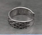 Vintage Sterling Silver Celtic Knot Open Shank Adjustable Toe Ring - Size 3.25+