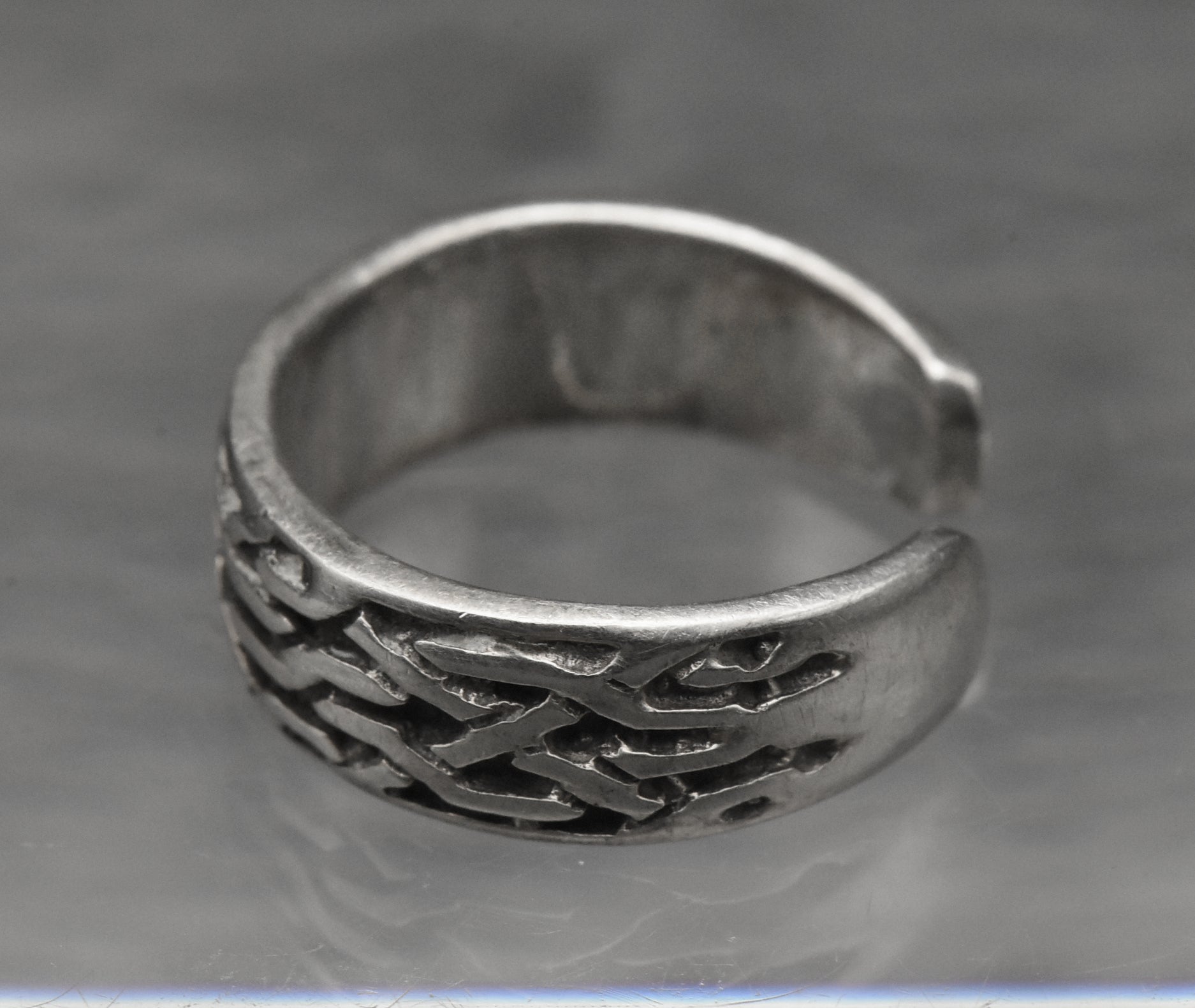 Vintage Sterling Silver Celtic Knot Open Shank Adjustable Toe Ring - Size 3.25+